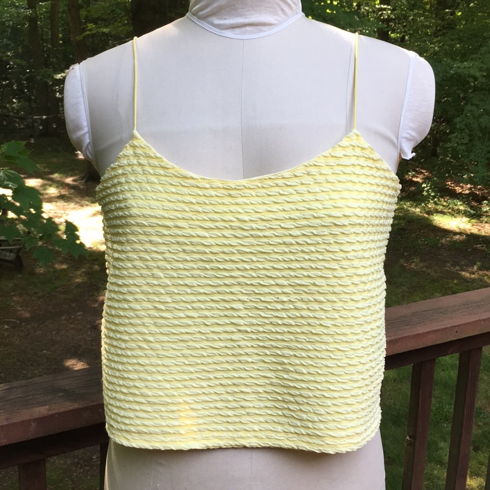 Banana Creme Yellow backless tank top